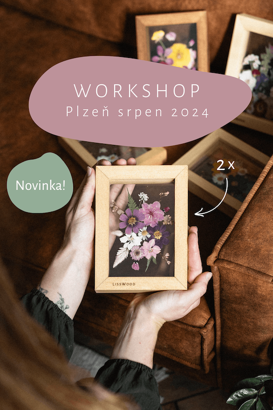 Květinový workshop tvorba 2 obrazů A6 - PLZEŇ 31.8.2024