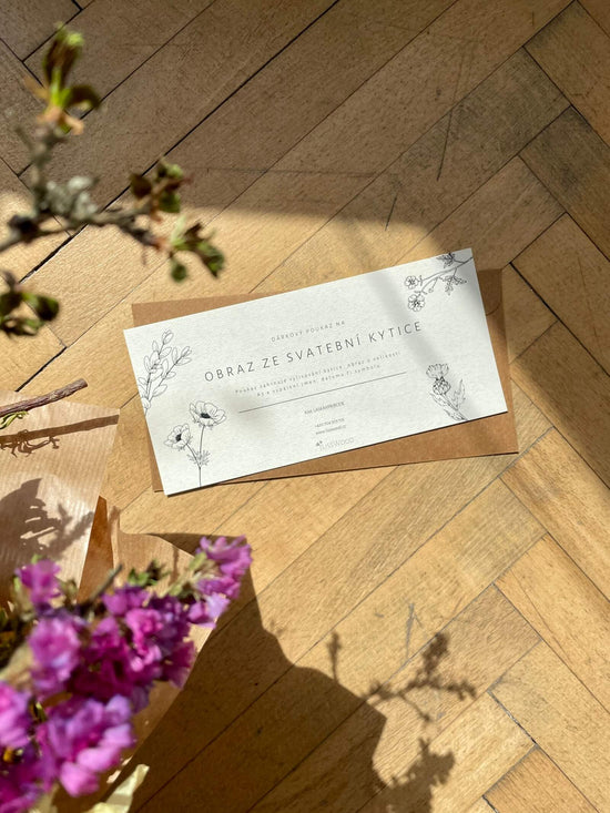 Dárkový poukaz - obraz ze svatební kytice